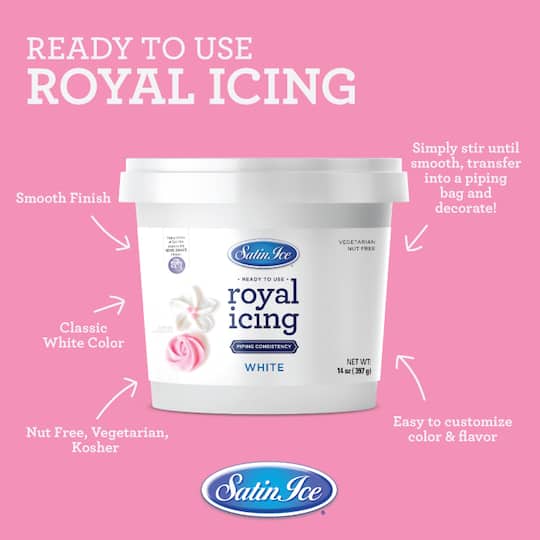 Satin Ice® White Royal Icing, 14oz.